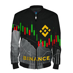 Бомбер мужской BINANCE БИНАНС ГРАФИК, цвет: 3D-черный