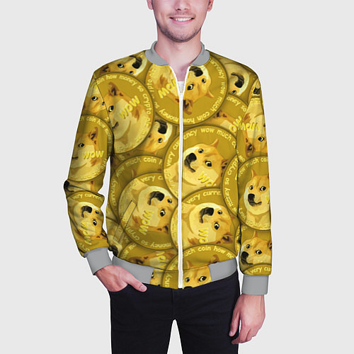 Мужской бомбер DOGECOIN DOGE ДОГИКОИН / 3D-Меланж – фото 3