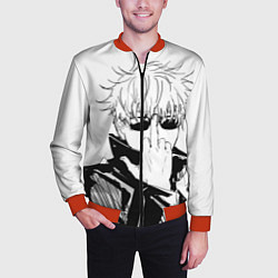 Бомбер мужской Магическая битва Годжо, цвет: 3D-красный — фото 2