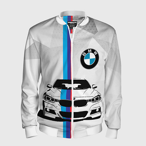 Мужской бомбер BMW БМВ M PERFORMANCE / 3D-Белый – фото 1