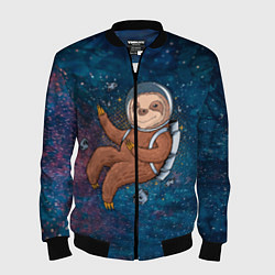 Мужской бомбер Милый ленивец в космосе