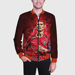 Бомбер мужской Cristiano Ronaldo Portugal, цвет: 3D-красный — фото 2