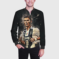 Бомбер мужской Криштиану Роналду Ювентус, цвет: 3D-черный — фото 2