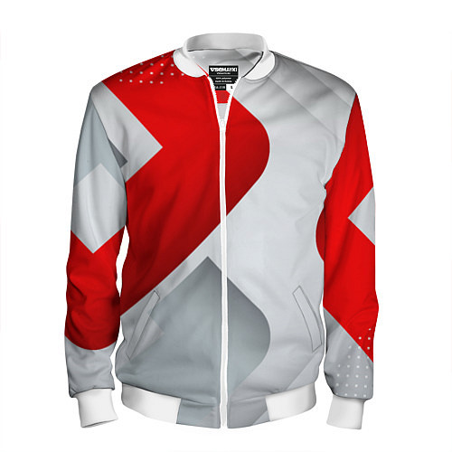 Мужской бомбер 3D SPORT STYLE RED WHITE / 3D-Белый – фото 1