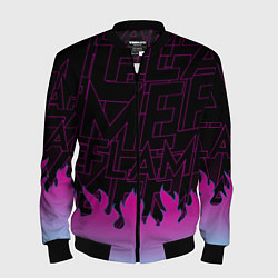Бомбер мужской РОЗОВОЕ ПЛАМЯ PINK FLAME, цвет: 3D-черный