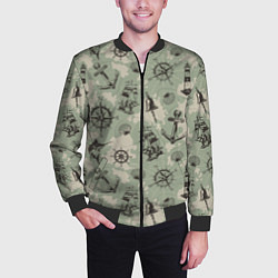 Бомбер мужской Морская карта, цвет: 3D-черный — фото 2