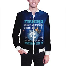 Бомбер мужской FISHING PLANET Рыбалка, цвет: 3D-белый — фото 2