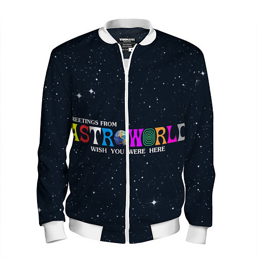 Мужской бомбер Astroworld / 3D-Белый – фото 1