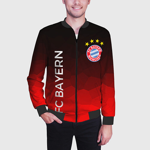 Мужской бомбер ФК БАВАРИЯ BAYERN МЮНХЕН / 3D-Черный – фото 3