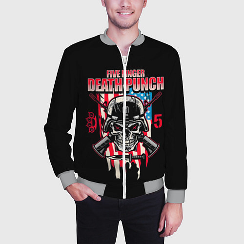 Мужской бомбер 5FDP Five Finger Death Punch / 3D-Меланж – фото 3