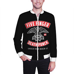 Бомбер мужской Five Finger Death Punch 5FDP, цвет: 3D-белый — фото 2