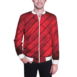 Бомбер мужской Red Boards Texture, цвет: 3D-белый — фото 2