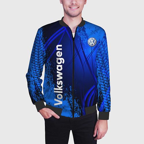 Мужской бомбер Volkswagen / 3D-Черный – фото 3