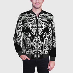 Бомбер мужской ТАТУ ЧЕРНО БЕЛОЕ УЗОР, цвет: 3D-черный — фото 2