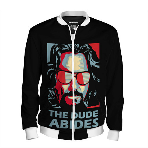 Мужской бомбер The Dude Abides Лебовски / 3D-Белый – фото 1