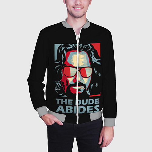 Мужской бомбер The Dude Abides Лебовски / 3D-Меланж – фото 3