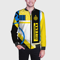 Бомбер мужской ФК «Интер Милан» 202021, цвет: 3D-черный — фото 2