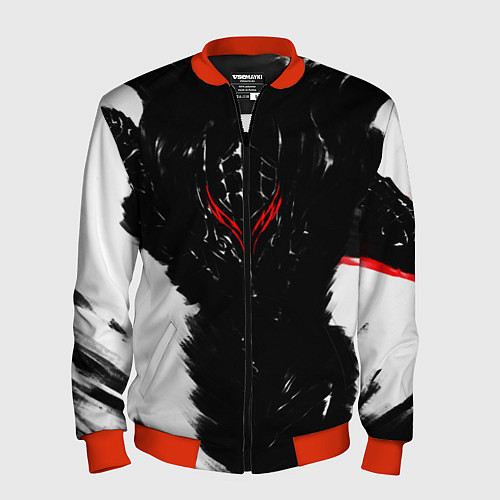 Мужской бомбер БЕРСЕРК чб / 3D-Красный – фото 1