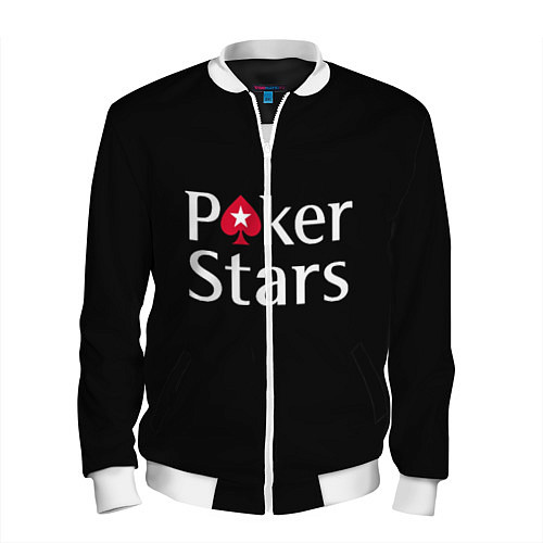 Мужской бомбер Poker Stars / 3D-Белый – фото 1