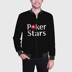 Бомбер мужской Poker Stars, цвет: 3D-черный — фото 2
