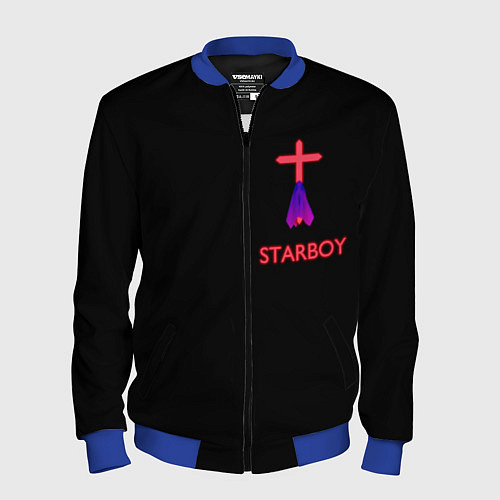 Мужской бомбер STARBOY - The Weeknd / 3D-Синий – фото 1