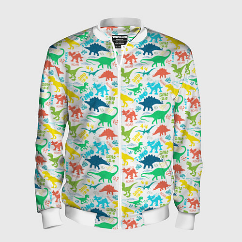 Мужской бомбер DINOSAUR / 3D-Белый – фото 1