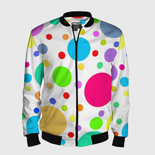 Мужской бомбер Polka dot / 3D-Черный – фото 1