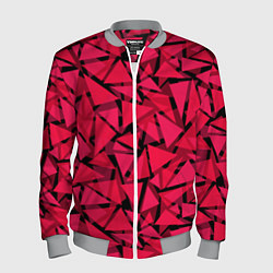 Мужской бомбер Красно-черный полигональный