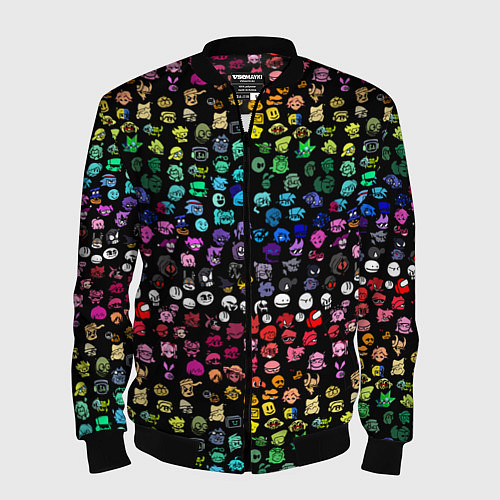 Мужской бомбер ПЕРСОНАЖИ ИГРЫ FNF / 3D-Черный – фото 1