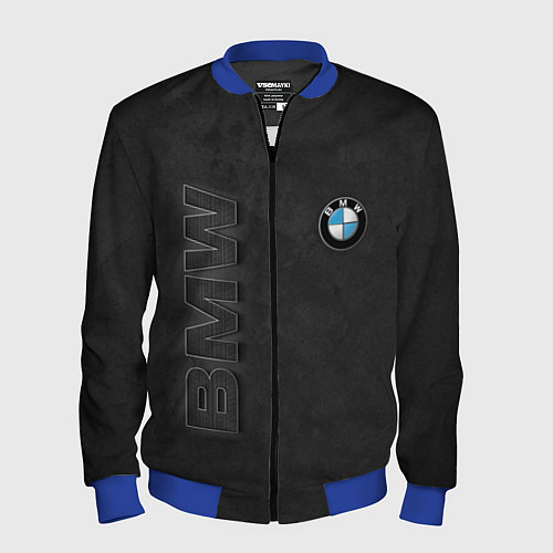 Мужской бомбер BMW LOGO AND INSCRIPTION / 3D-Синий – фото 1