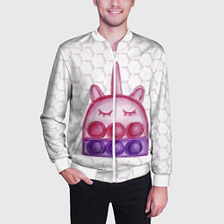 Бомбер мужской POP IT ЕДИНОРОГ ПОП ИТ, цвет: 3D-белый — фото 2