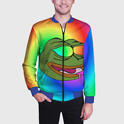 Бомбер мужской Pepe rainbow, цвет: 3D-синий — фото 2