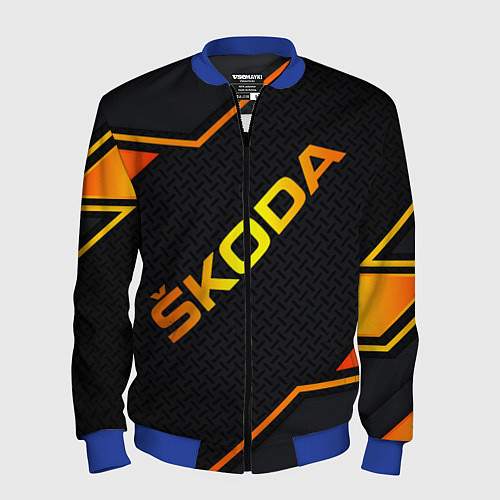Мужской бомбер Skoda Gold Шкода / 3D-Синий – фото 1