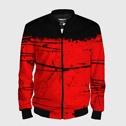 Бомбер мужской КРАСНЫЙ ГРАНЖ RED GRUNGE, цвет: 3D-черный