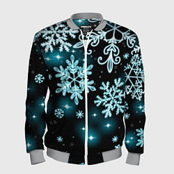 Мужской бомбер Космические снежинки