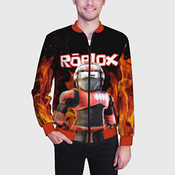 Бомбер мужской ROBLOX FIRE РОБЛОКС ОГОНЬ ПОЖАРНЫЙ, цвет: 3D-красный — фото 2