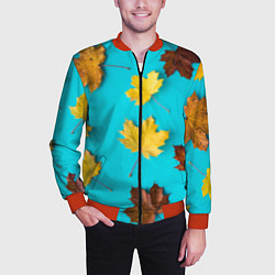 Бомбер мужской Кленовый листочек, цвет: 3D-красный — фото 2