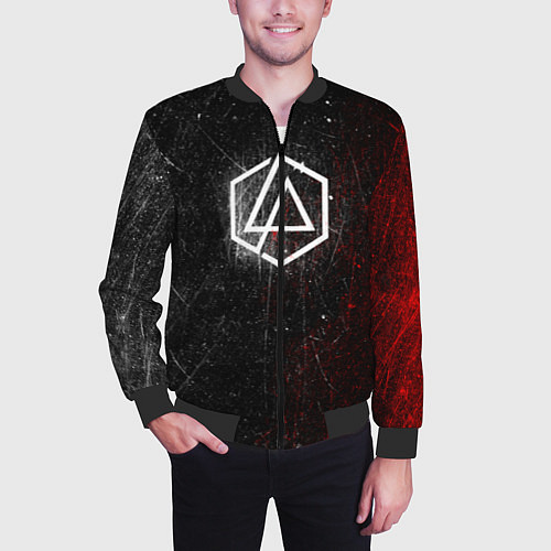 Мужской бомбер Linkin Park Logo Линкин Парк / 3D-Черный – фото 3