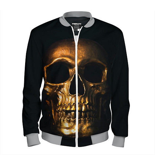 Мужской бомбер Gold Skull / 3D-Меланж – фото 1