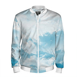 Бомбер мужской Плотные облака, цвет: 3D-белый