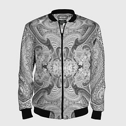 Мужской бомбер Черно-белый абстрактный узор