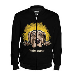 Бомбер мужской Веймаранер Weimaraner, цвет: 3D-черный