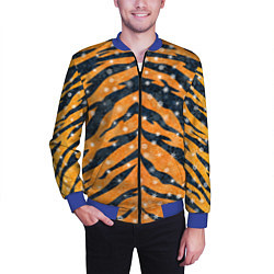 Бомбер мужской Новогодняя шкура тигра, цвет: 3D-синий — фото 2
