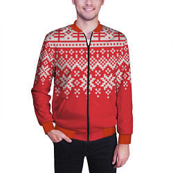 Бомбер мужской Knitted Pattern, цвет: 3D-красный — фото 2