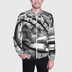 Бомбер мужской Геометрическая объёмная абстракция, цвет: 3D-меланж — фото 2