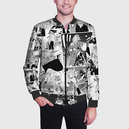 Мужской бомбер Токийские мстители манга / 3D-Черный – фото 3