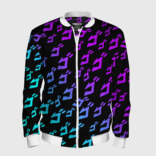Мужской бомбер JOJOS BIZARRE ADVENTURE NEON PATTERN НЕОН УЗОР / 3D-Белый – фото 1