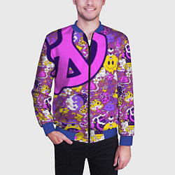 Бомбер мужской Психоделика Существа Знаки, цвет: 3D-синий — фото 2