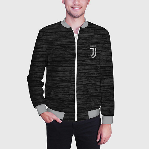 Мужской бомбер Juventus Asphalt theme / 3D-Меланж – фото 3