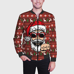 Бомбер мужской Bad Santa Плохой Санта, цвет: 3D-черный — фото 2